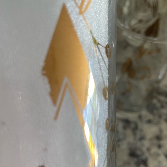 *SET OF TWELVE* MCM 24KT GOLD ATOMIC DIAMONDS & CHERRIES Tall Glasses - Picture 7 of 8